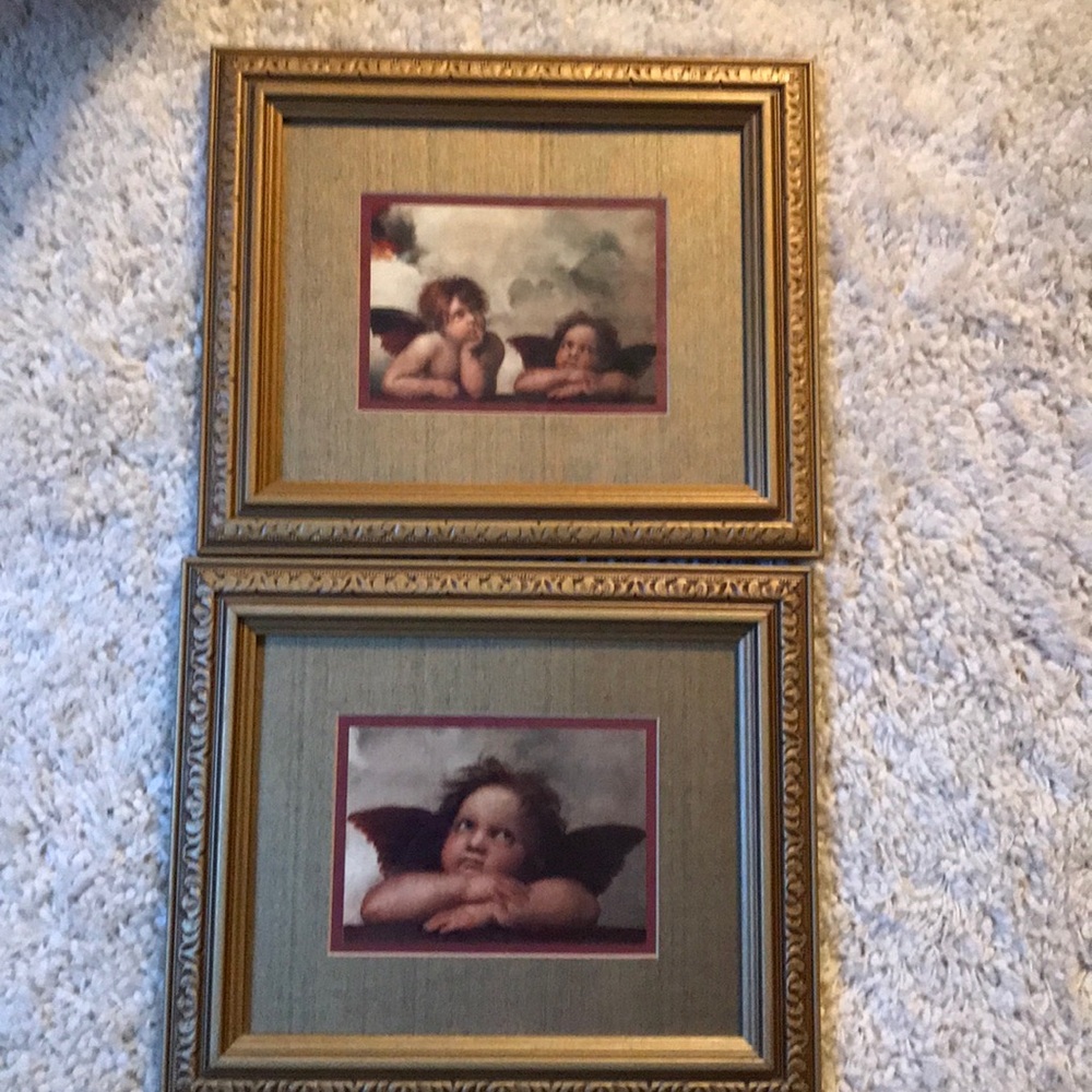 Famous Raphael Angels Gold Mat & Frame Print Pair - Picture 1 of 9
